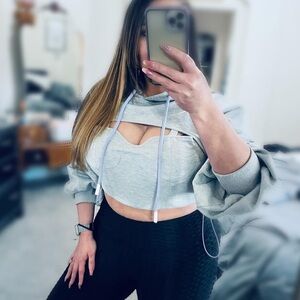 LAST! Final Answer Cropped Cutout Hoodie